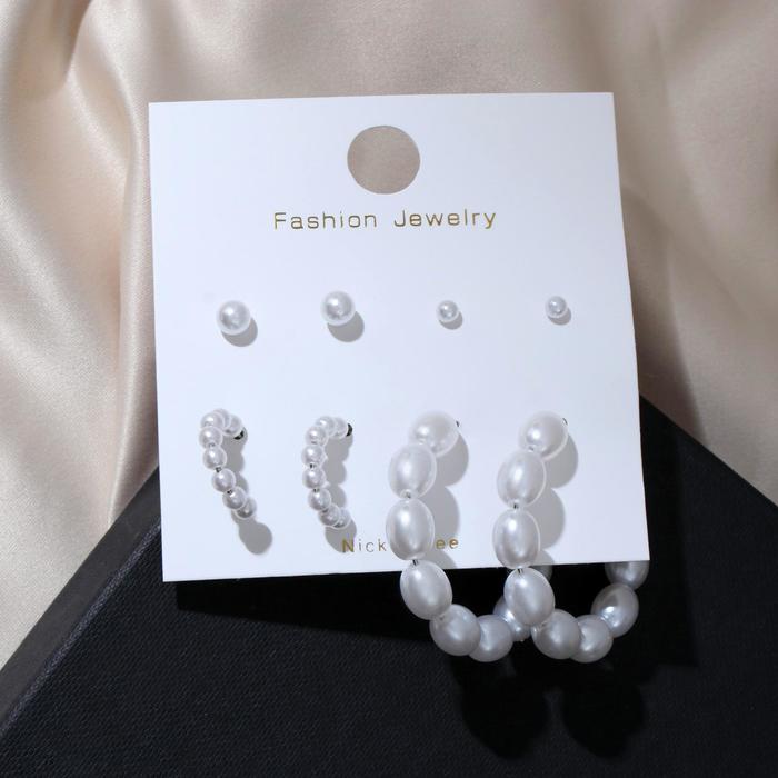 Серьги набор 4 пары "Летние истории" кольца и шарики, цвет белый в серебре
Серьги набор 4 пары "Летние истории" кольца и шарики, цвет белый в серебре