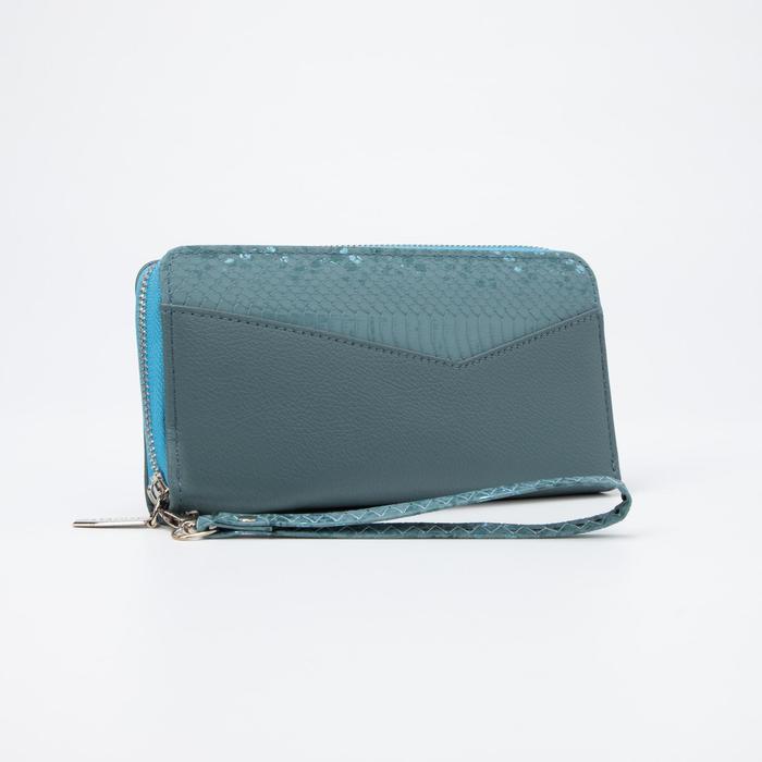 Кошелёк на молнии, с ручкой, цвет голубой
Кошелёк на молнии, с ручкой, цвет голубой