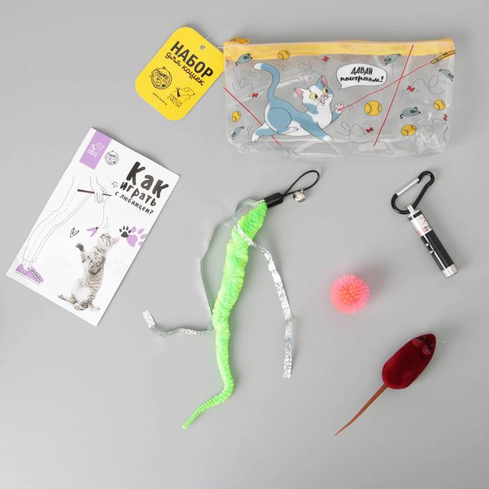 Набор для кошек «Давай поиграем!» лазер, мышь, мяч, дразнилка
Набор для кошек «Давай поиграем!» лазер, мышь, мяч, дразнилка