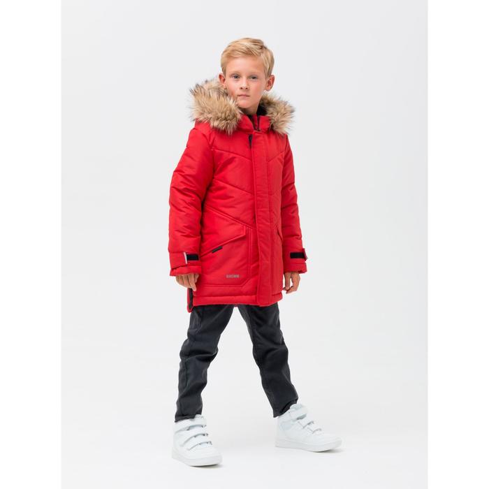 фото Куртка для мальчика, рост 110 см, цвет красный emson kids
