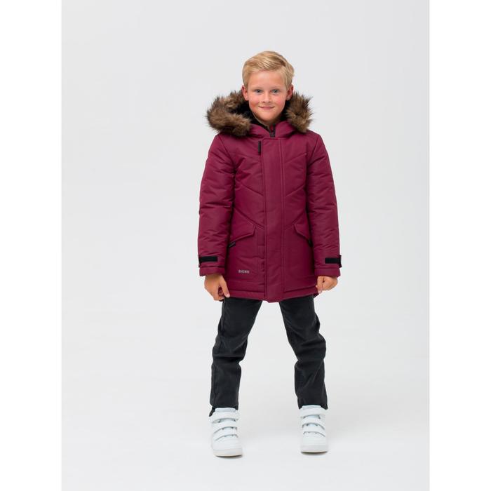 фото Куртка для мальчика, рост 128 см, цвет бордовый emson kids