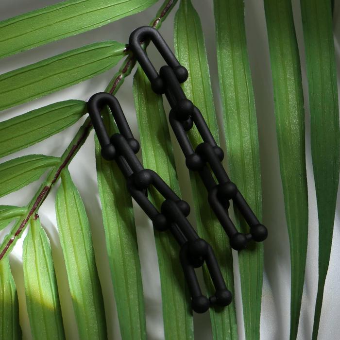 Серьги пластик "Цепь" дуги, цвет черный
Серьги пластик "Цепь" дуги, цвет черный
