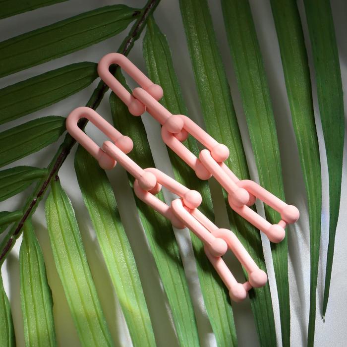 фото Серьги пластик "цепь" дуги, цвет бледно-розовый