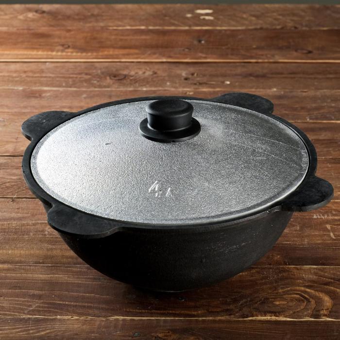 Казан чугунный, 4л, плоское дно, алюминиевая крышка
Казан чугунный, 4л, плоское дно, алюминиевая крышка