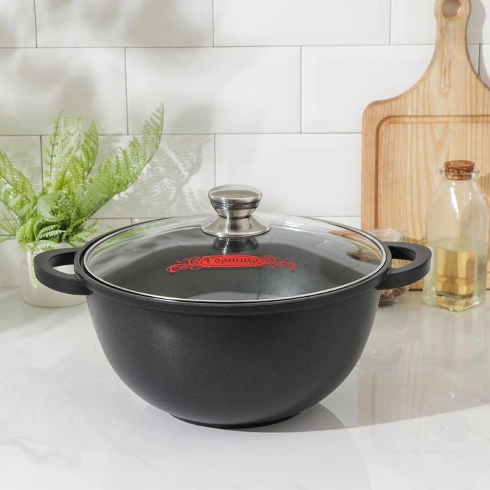 Казан «Классик», 6 л, d=28 см, стеклянная крышка, антипригарное покрытие 
Казан «Классик», 6 л, d=28 см, стеклянная крышка, антипригарное покрытие