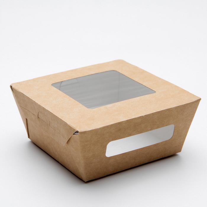 Упаковка, салатник с прозрачным окном, крафт, 11,5 х 11,5 х 5 см, 0,4 л
Упаковка, салатник с прозрачным окном, крафт, 11,5 х 11,5 х 5 см, 0,4 л