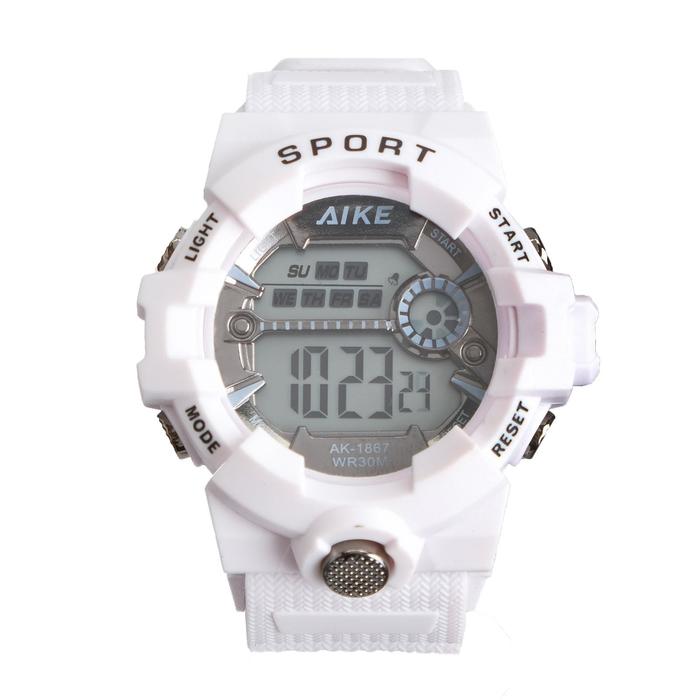 Часы наручные электронные: дата, секундомер d=4.5 см, длина 23 см, белые
Часы наручные электронные: дата, секундомер d=4.5 см, длина 23 см, белые