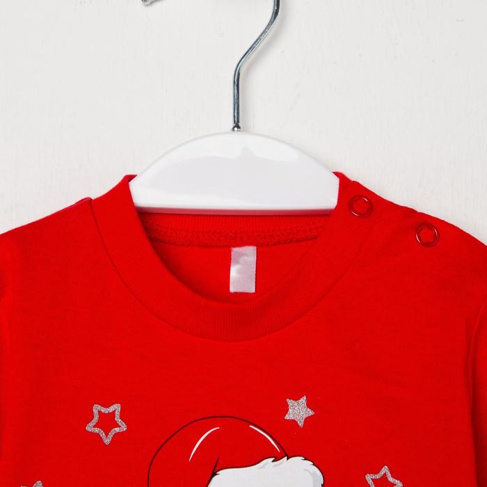 фото Лонгслив для мальчика "тигр", цвет красный, рост 62 см мануфактурная лавка