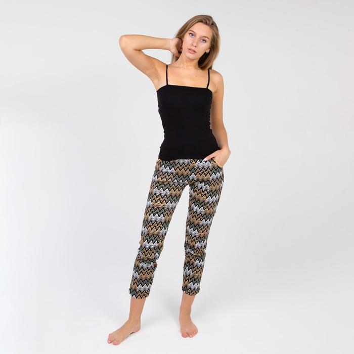 Брюки женские, цвет бежево-зелёный /зигзаг, размер 48
Брюки женские, цвет бежево-зелёный /зигзаг, размер 48