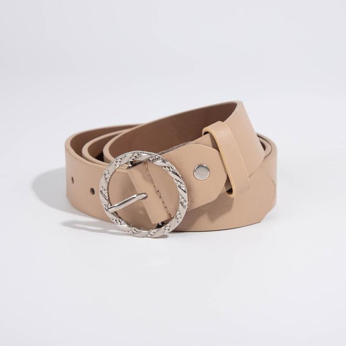 Ремень женский, ширина 3,5 см, винт, пряжка металл, цвет бежевый 
Ремень женский, ширина 3,5 см, винт, пряжка металл, цвет бежевый