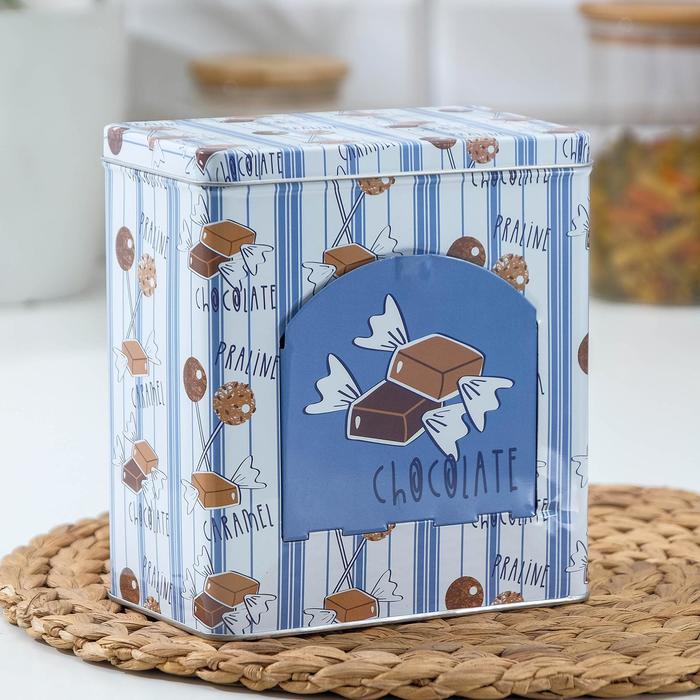 Банка для сыпучих продуктов «Шоколад», 16×9,5×17,5 см, с окошком, цвет голубой
Банка для сыпучих продуктов «Шоколад», 16×9,5×17,5 см, с окошком, цвет голубой