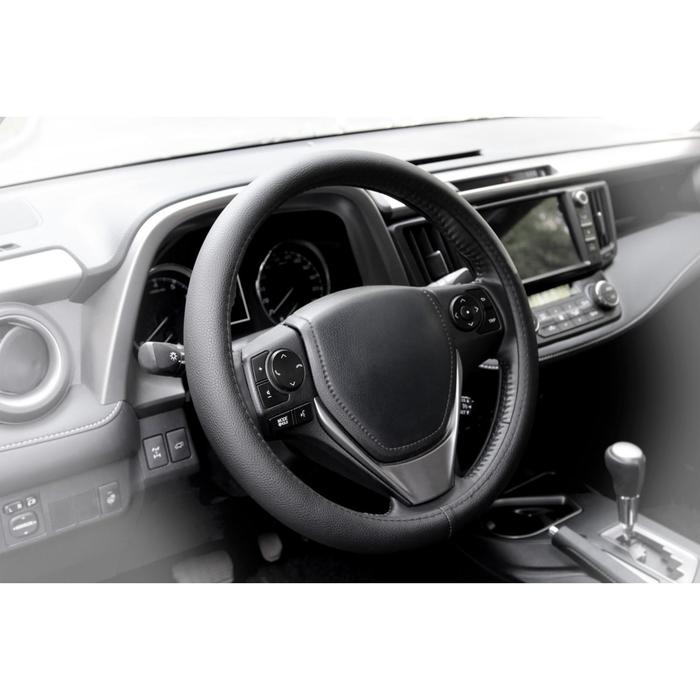 Оплетка руля гладкая, искусственная кожа, 37-39 см, черная, размер М
Оплетка руля гладкая, искусственная кожа, 37-39 см, черная, размер М