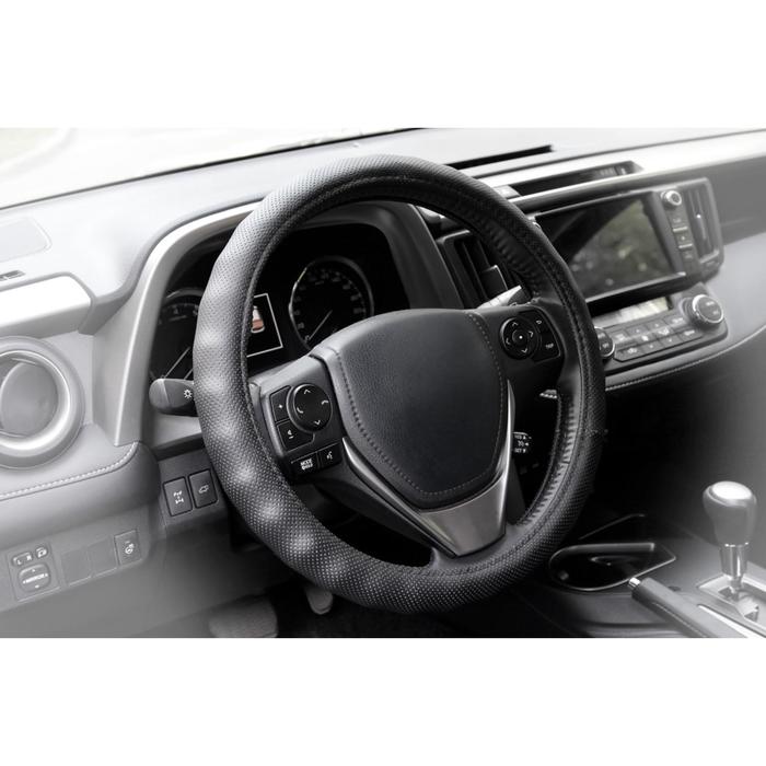 Оплетка ребристая, перфорированная искусственная кожа, 37-39 см, черная, размер М
Оплетка ребристая, перфорированная искусственная кожа, 37-39 см, черная, размер М