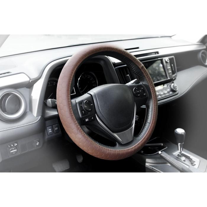 Оплетка из искусственной кожи с тиснением, 38 см, коричневая, размер M
Оплетка из искусственной кожи с тиснением, 38 см, коричневая, размер M