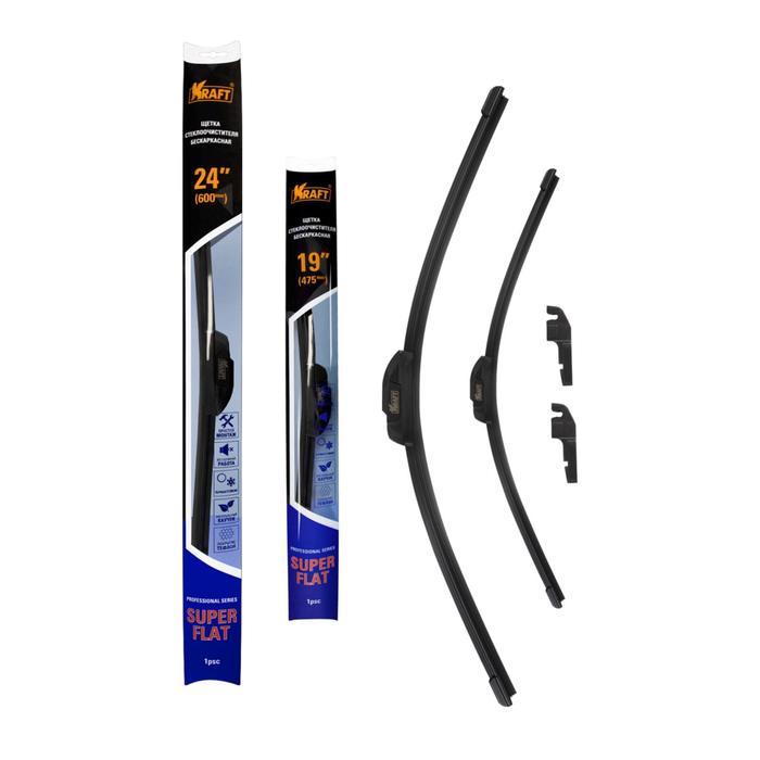 Комплект бeскаркасных щеток стеклоочистителя TEFLON 600/475 мм, 1 адаптер
Комплект бeскаркасных щеток стеклоочистителя TEFLON 600/475 мм, 1 адаптер