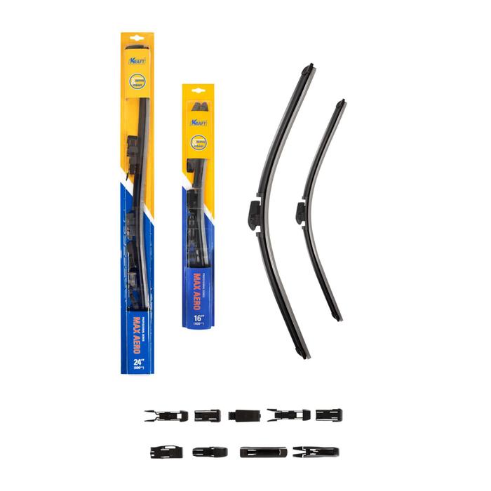 Комплект бескаркасных щеток стеклоочистителя 600/400 мм, 10 адаптеров
Комплект бескаркасных щеток стеклоочистителя 600/400 мм, 10 адаптеров