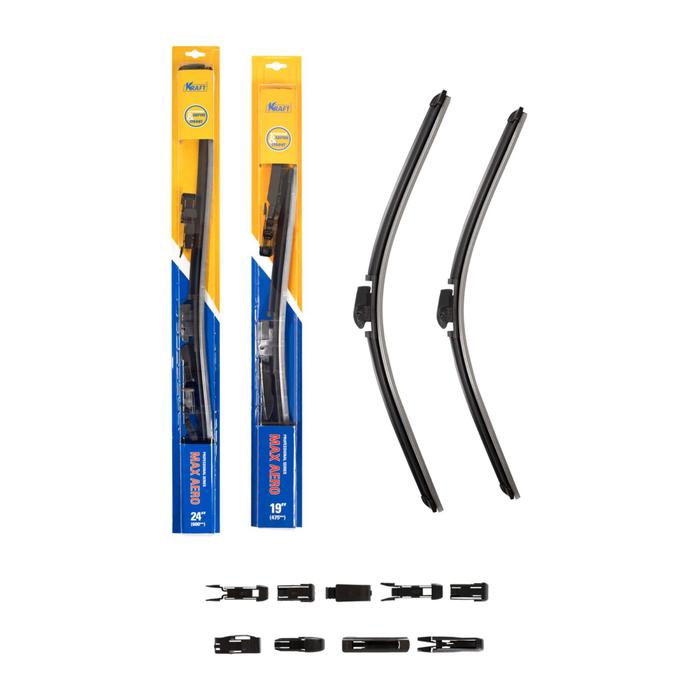 Комплект бескаркасных щеток стеклоочистителя 600/475 мм, 10 адаптеров 
Комплект бескаркасных щеток стеклоочистителя 600/475 мм, 10 адаптеров