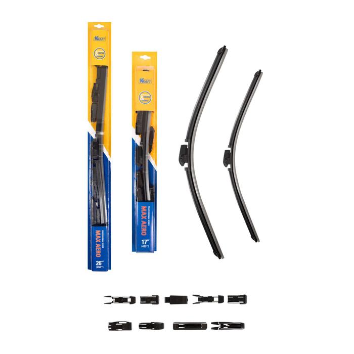 Комплект бескаркасных щеток стеклоочистителя 650/425 мм, 10 адаптеров
Комплект бескаркасных щеток стеклоочистителя 650/425 мм, 10 адаптеров