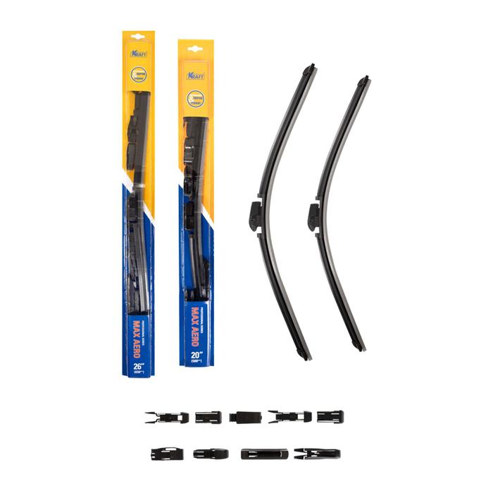 Комплект бескаркасных щеток стеклоочистителя 650/500 мм, 10 адаптеров
Комплект бескаркасных щеток стеклоочистителя 650/500 мм, 10 адаптеров