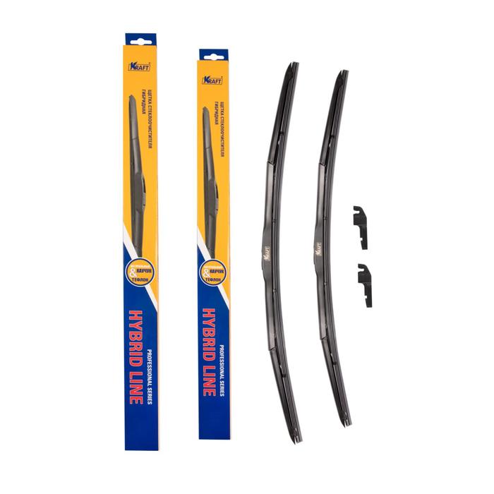 Комплект гибридных щеток стеклоочистителя 650/500 мм, 1 адаптер
Комплект гибридных щеток стеклоочистителя 650/500 мм, 1 адаптер