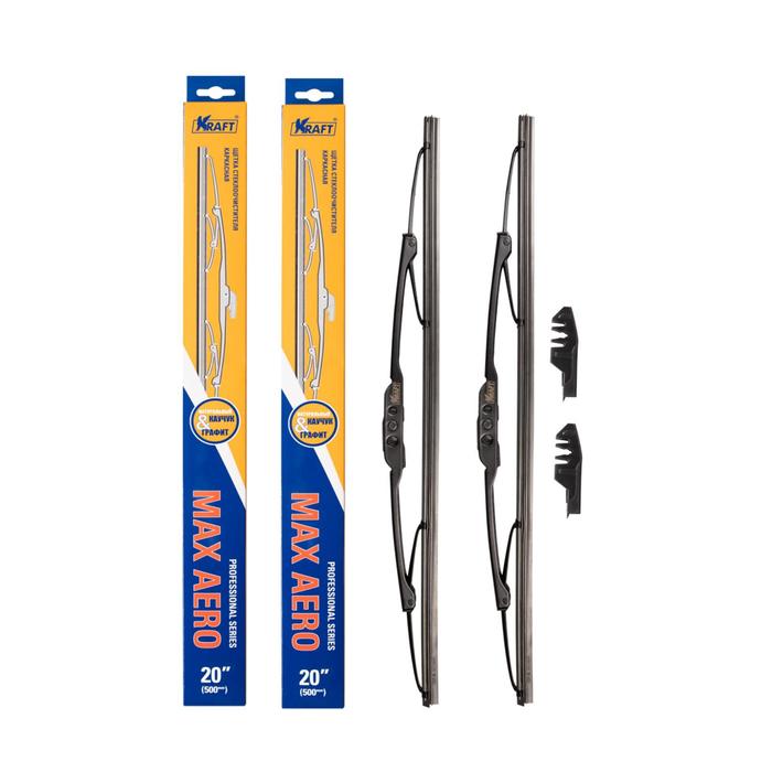 Комплект каркасных щёток стеклоочистителя 500/500 мм, 2 адаптера
Комплект каркасных щёток стеклоочистителя 500/500 мм, 2 адаптера