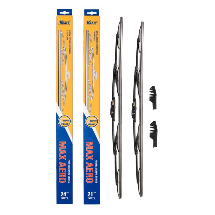 Комплект каркасных щёток стеклоочистителя 600/530 мм, 2 адаптера
Комплект каркасных щёток стеклоочистителя 600/530 мм, 2 адаптера