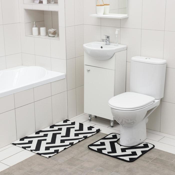 фото Набор ковриков для ванной и туалета savanna «мол», 2 шт: 50×80 см, 40×50 см