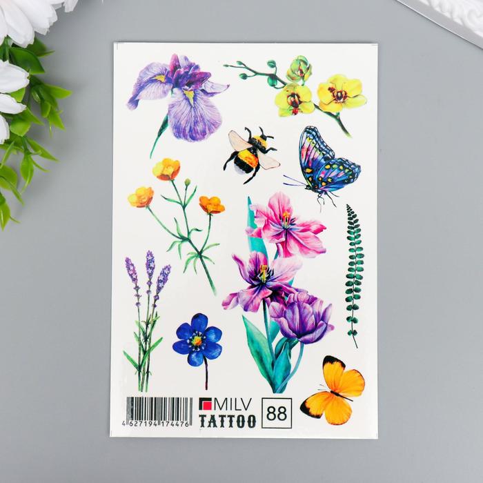 Татуировка на тело "Цветы, насекомые" 10х15 см
Татуировка на тело "Цветы, насекомые" 10х15 см