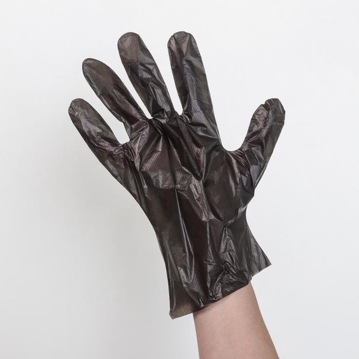 Перчатки одноразовые полиэтиленовые, размер L, 0,6 г, 100 шт/уп, цвет чёрный
Перчатки одноразовые полиэтиленовые, размер L, 0,6 г, 100 шт/уп, цвет чёрный