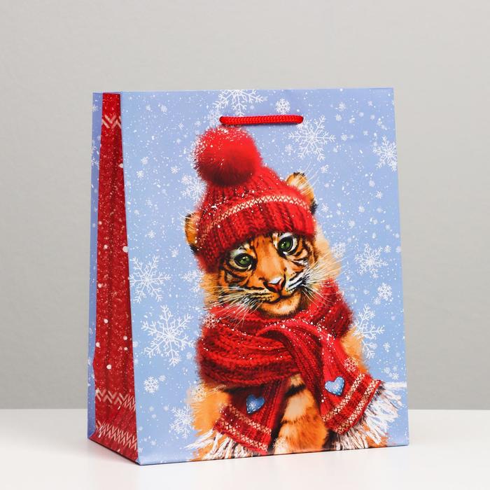 Пакет подарочный "Снежный тигр", 18 х 22,3 х 10 см
Пакет подарочный "Снежный тигр", 18 х 22,3 х 10 см