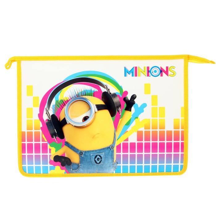 Папка для тетрадей А4 "Миньоны", пластиковая, на молнии
Папка для тетрадей А4 "Миньоны", пластиковая, на молнии