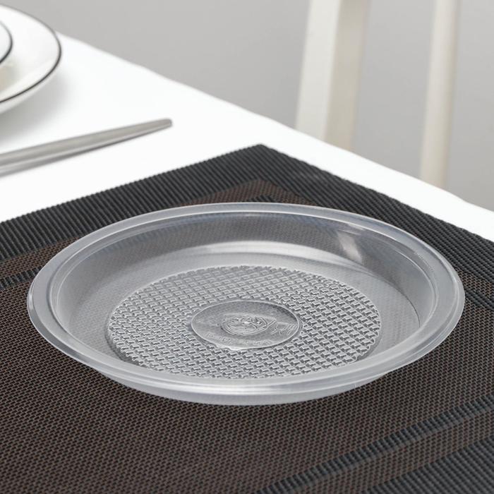 Тарелка одноразовая десертная, d=16,5 см, цвет прозрачный
Тарелка одноразовая десертная, d=16,5 см, цвет прозрачный