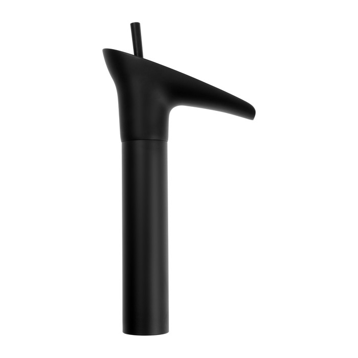 фото Смеситель для раковины zein ретро высокий каскадный излив, без подводки, латунь, цвет черный