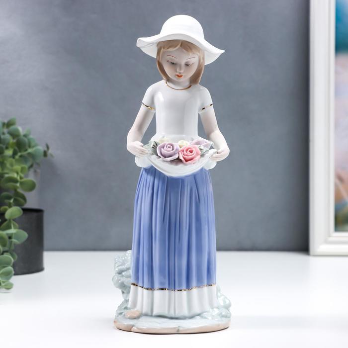 Сувенир керамика "Девочка в голубой юбке и белой шляпке с тарелкой с цветами" 30 см
Сувенир керамика "Девочка в голубой юбке и белой шляпке с тарелкой с цветами" 30 см