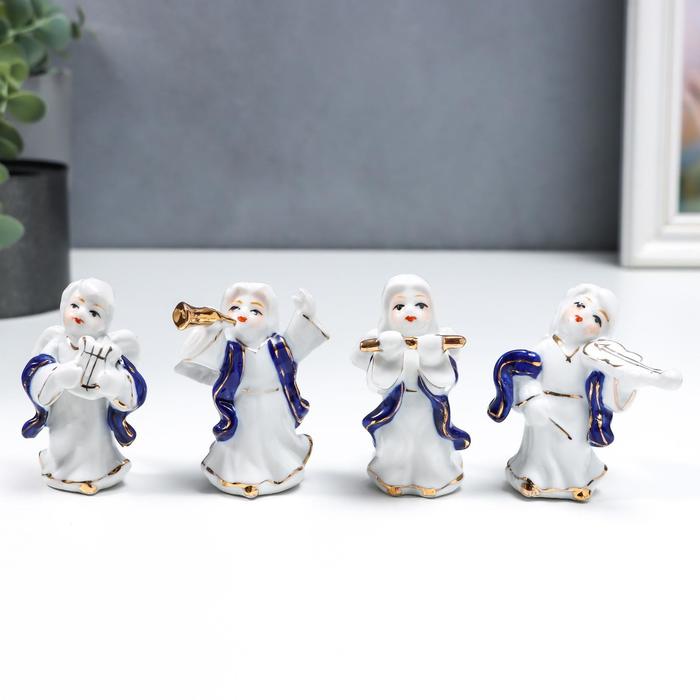 Сувенир керамика "Ангелы - музыканты" набор 4 шт кобальт 8,5 см 
Сувенир керамика "Ангелы - музыканты" набор 4 шт кобальт 8,5 см