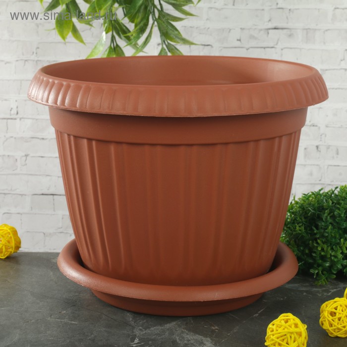 Горшок с поддоном «Таити», 4 л, цвет терракотовый
Горшок с поддоном «Таити», 4 л, цвет терракотовый