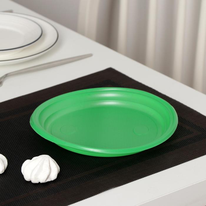 Тарелка одноразовая, d=20,5 см, цвет зелёный
Тарелка одноразовая, d=20,5 см, цвет зелёный