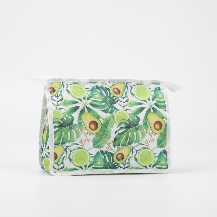 фото Косметичка, отдел на молнии, без подклада, цвет зелёный, «авокадо»