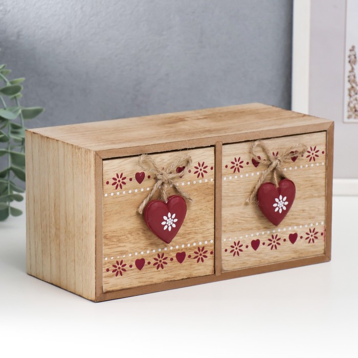 Шкатулка дерево 2 ящика "Ленты из сердец" 11,3х22х10,1 см
Шкатулка дерево 2 ящика "Ленты из сердец" 11,3х22х10,1 см