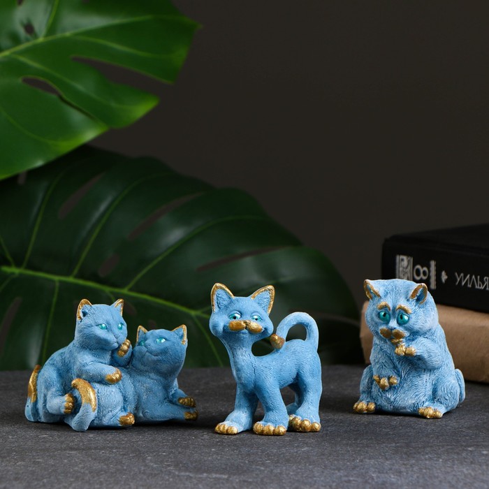 Набор фигур "Кошачья дружба" серо-голубой 8см 
Набор фигур "Кошачья дружба" серо-голубой 8см