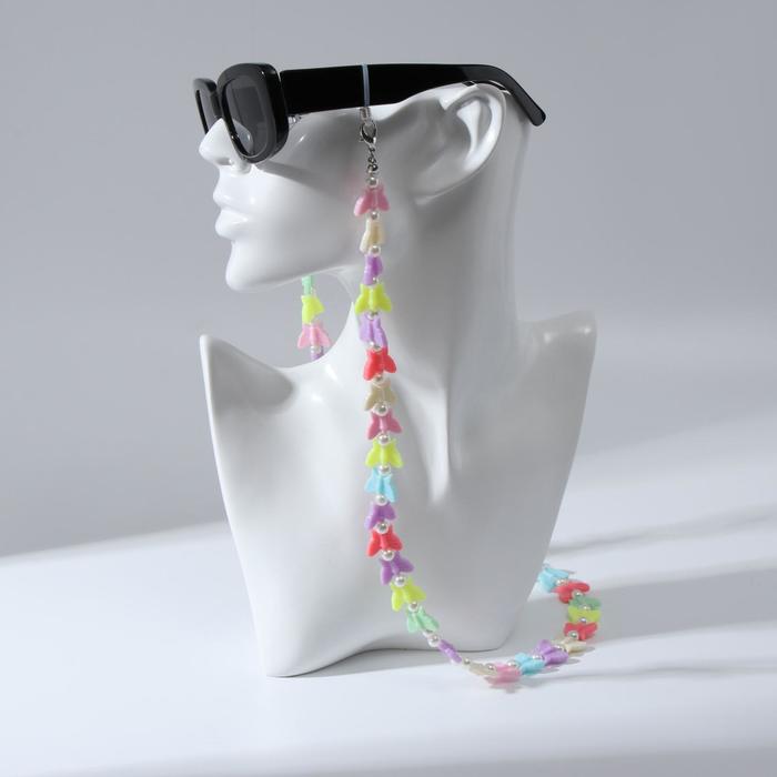 Цепочка для очков "Бисер" бабочки, цветная, 70 см 
Цепочка для очков "Бисер" бабочки, цветная, 70 см