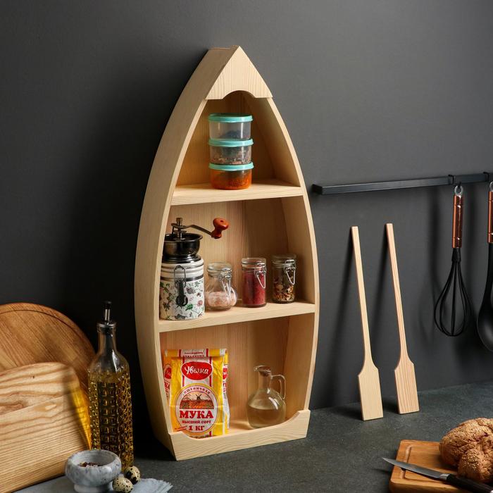 Полка деревянная "Лодка с вёслами", 70 х 32 х 10 см, массив хвои
Полка деревянная "Лодка с вёслами", 70 х 32 х 10 см, массив хвои