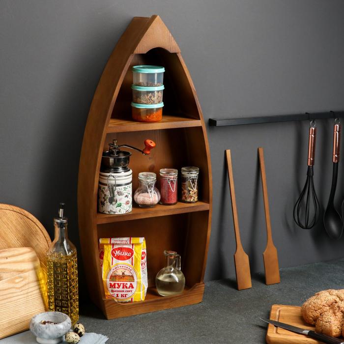 Полка деревянная "Лодка с вёслами", цвет орех, 70 х 32 х 10 см, массив хвои
Полка деревянная "Лодка с вёслами", цвет орех, 70 х 32 х 10 см, массив хвои