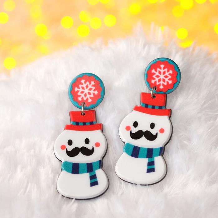 Серьги "Новогодние" снеговики с усами в шляпах, цветные
Серьги "Новогодние" снеговики с усами в шляпах, цветные