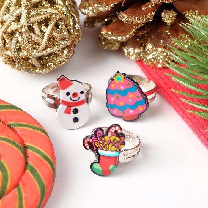 Набор колец детских новогодних (3шт) Выбражулька "Сказка" подарок, форма МИКС, цветной, безразмерное
Набор колец детских новогодних (3шт) Выбражулька "Сказка" подарок, форма МИКС, цветной, безразмерное