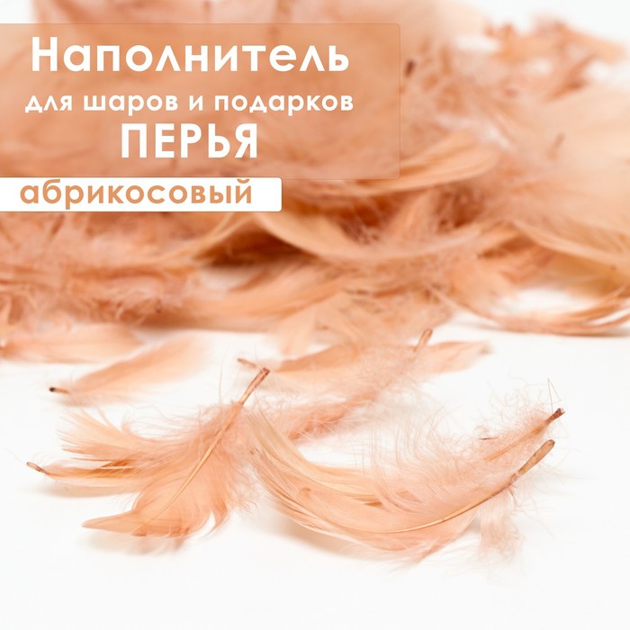 Наполнитель из перьев для шаров и подарков, абрикосовый, 6гр.
Наполнитель из перьев для шаров и подарков, абрикосовый, 6гр.