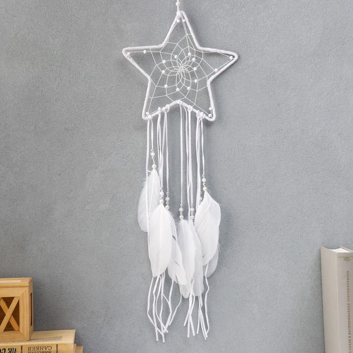Ловец снов "Звезда с белыми перышками" 70х20 см
Ловец снов "Звезда с белыми перышками" 70х20 см