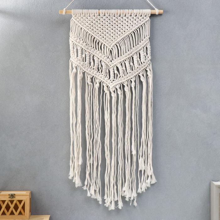 Панно настенное в технике макраме "Ажурный уголок" 110х40 см
Панно настенное в технике макраме "Ажурный уголок" 110х40 см