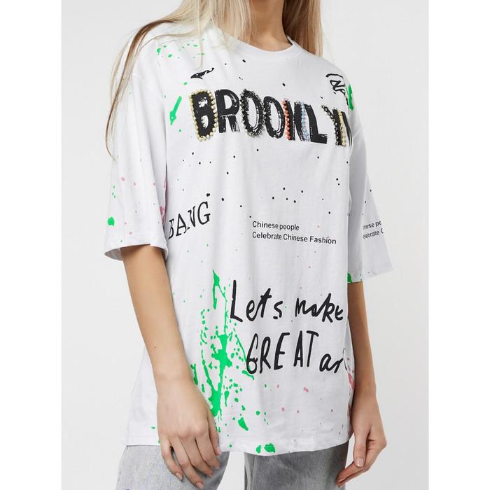 Футболка женская, размер 48-50, цвет белый 
Футболка женская, размер 48-50, цвет белый