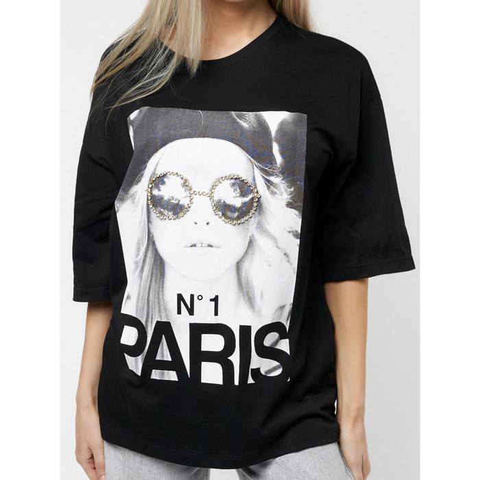 Футболка женская, размер 48-50, цвет чёрный 
Футболка женская, размер 48-50, цвет чёрный